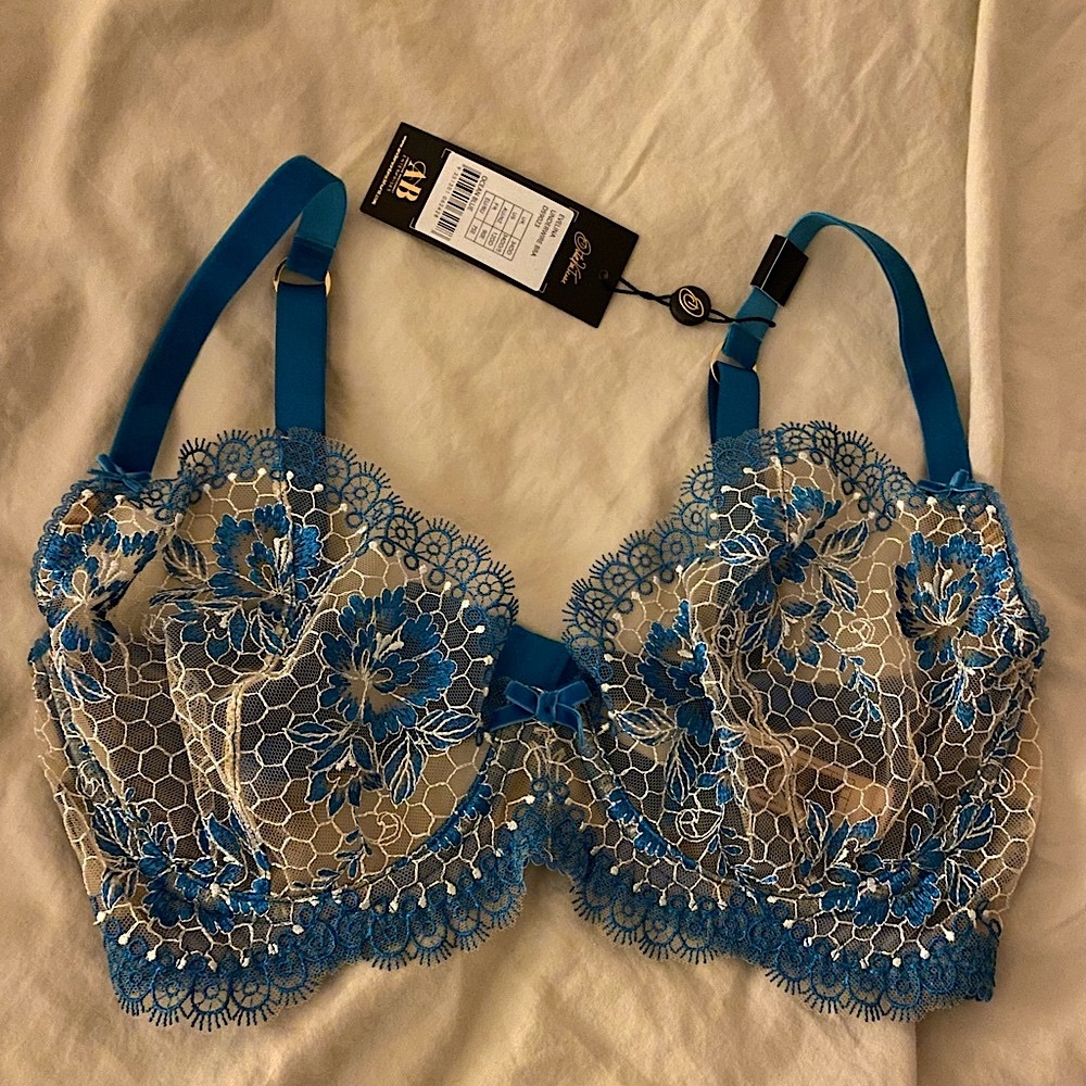 Dita von Teese Evelina Bra + Suspender set (34DD + S) - Ocean Blue